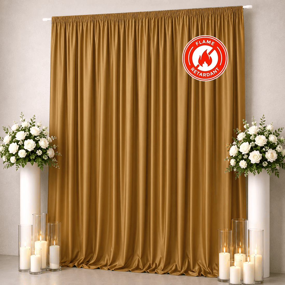 10 ft x 12 ft Polyester Backdrop Curtain Drape Panel with Rod Pocket