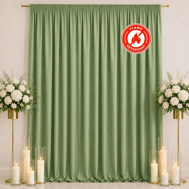 10 ft x 12 ft Polyester Backdrop Curtain Drape Panel with Rod Pocket