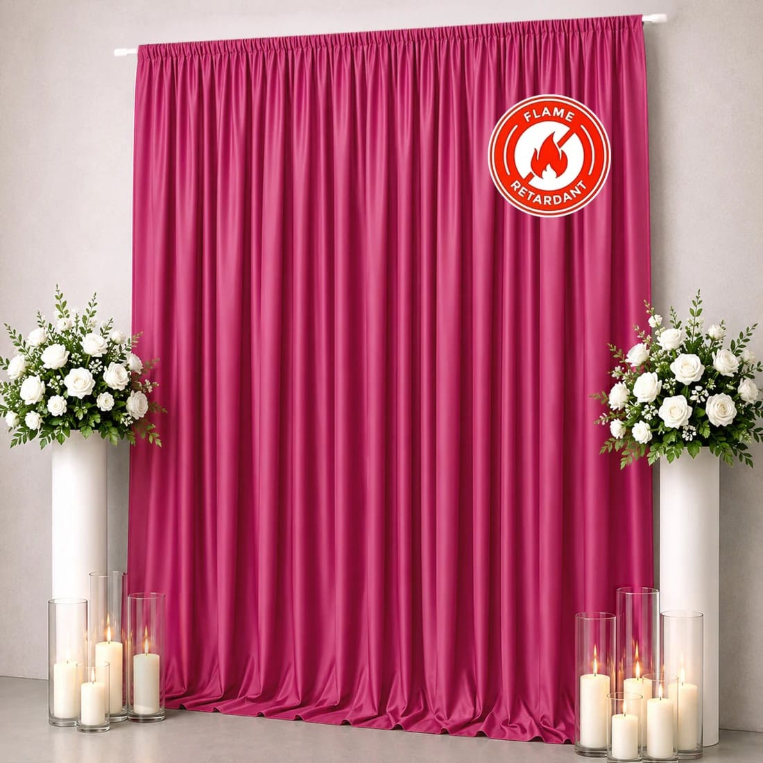 10 ft x 12 ft Polyester Backdrop Curtain Drape Panel with Rod Pocket