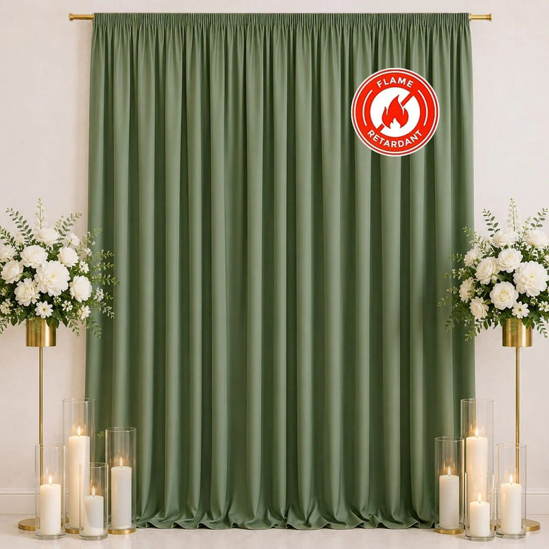 10 ft x 12 ft Polyester Backdrop Curtain Drape Panel with Rod Pocket
