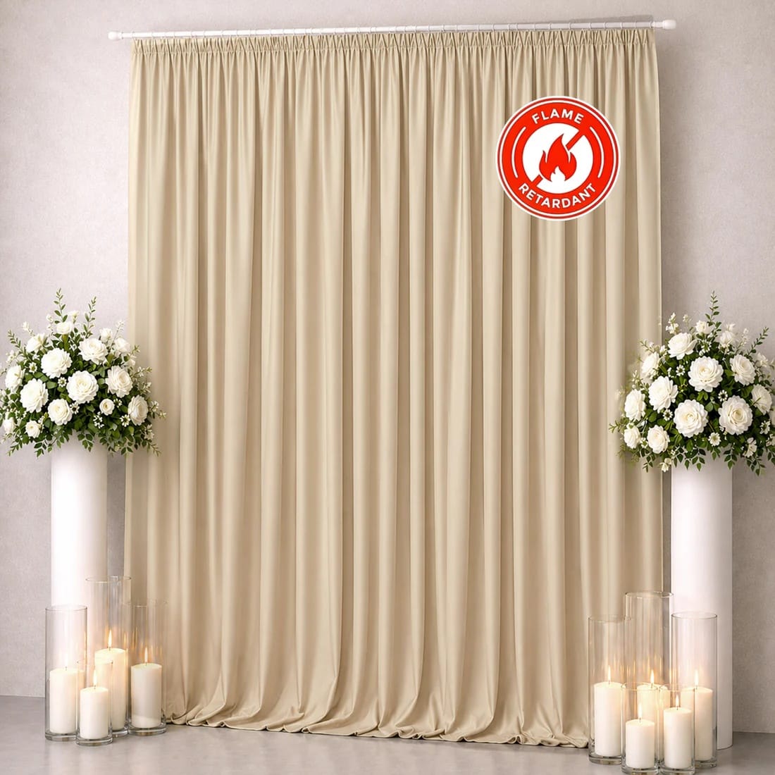 10 ft x 12 ft Polyester Backdrop Curtain Drape Panel with Rod Pocket