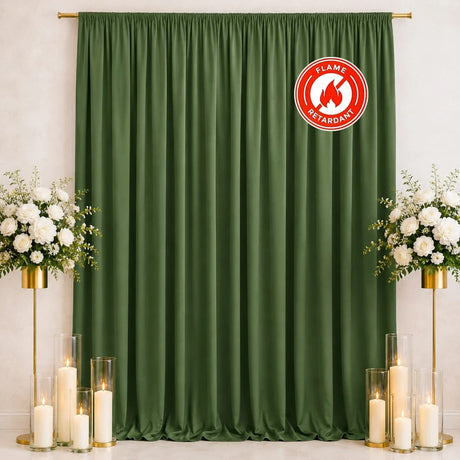 10 ft x 12 ft Polyester Backdrop Curtain Drape Panel with Rod Pocket