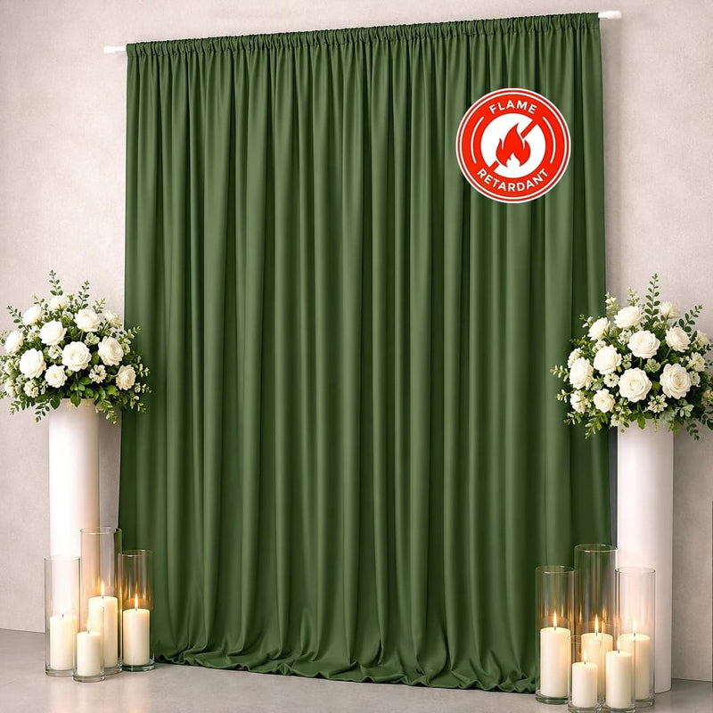 10 ft x 12 ft Polyester Backdrop Curtain Drape Panel with Rod Pocket