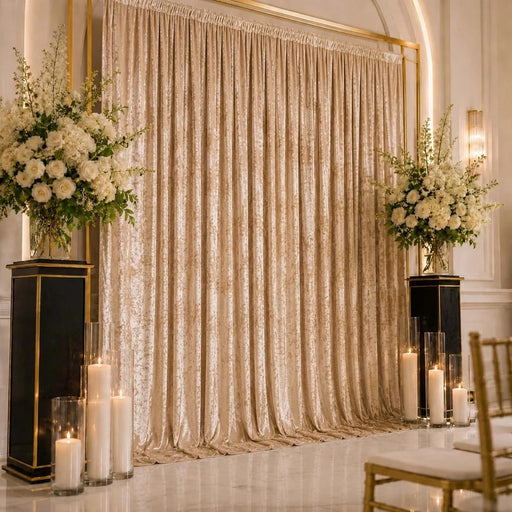 10 ft x 12 ft Premium Crushed Velvet Backdrop Curtain with Rod Pocket