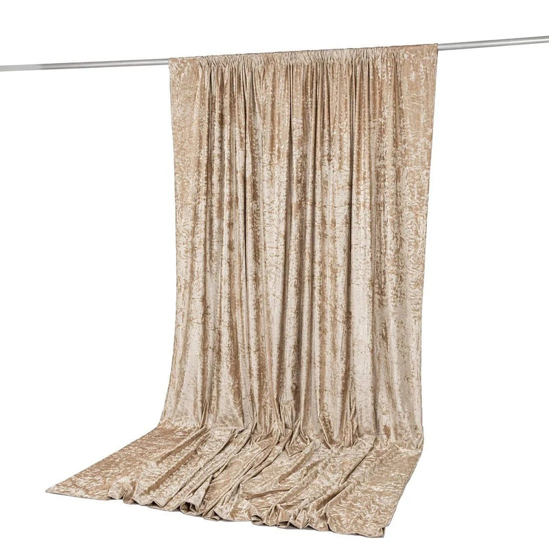 10 ft x 12 ft Premium Crushed Velvet Backdrop Curtain with Rod Pocket