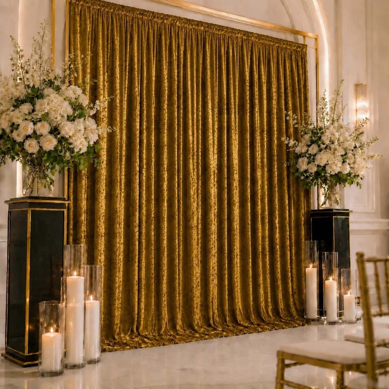 10 ft x 12 ft Premium Crushed Velvet Backdrop Curtain with Rod Pocket