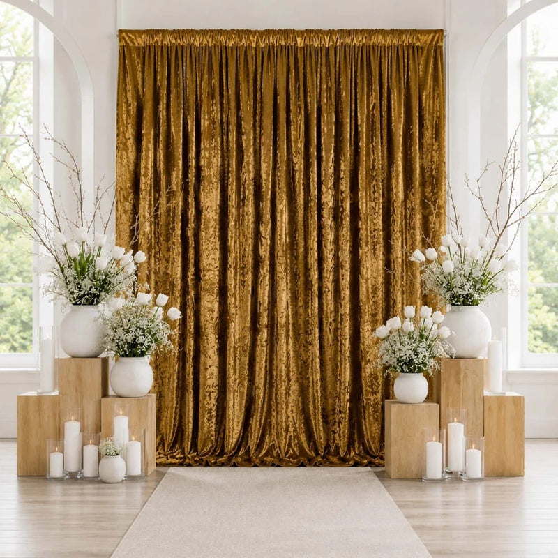 10 ft x 12 ft Premium Crushed Velvet Backdrop Curtain with Rod Pocket