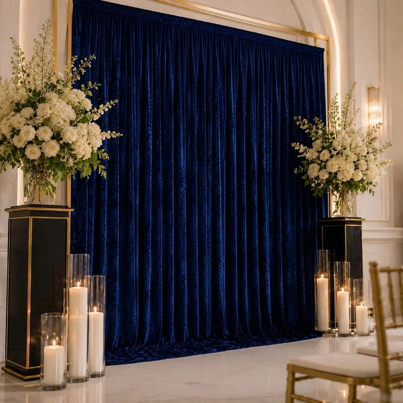 10 ft x 12 ft Premium Crushed Velvet Backdrop Curtain with Rod Pocket