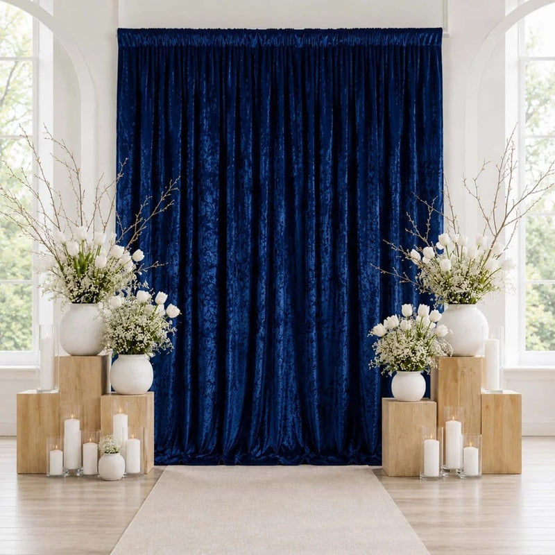 10 ft x 12 ft Premium Crushed Velvet Backdrop Curtain with Rod Pocket