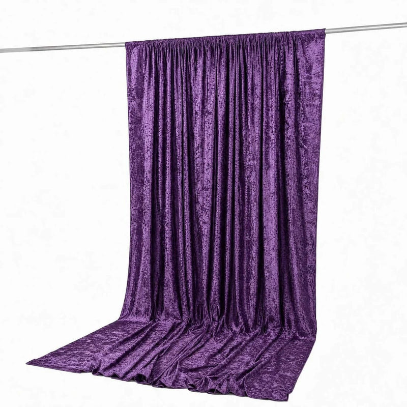 10 ft x 12 ft Premium Crushed Velvet Backdrop Curtain with Rod Pocket