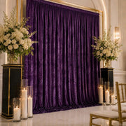 10 ft x 12 ft Premium Crushed Velvet Backdrop Curtain with Rod Pocket