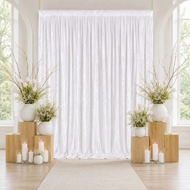 10 ft x 12 ft Premium Crushed Velvet Backdrop Curtain with Rod Pocket
