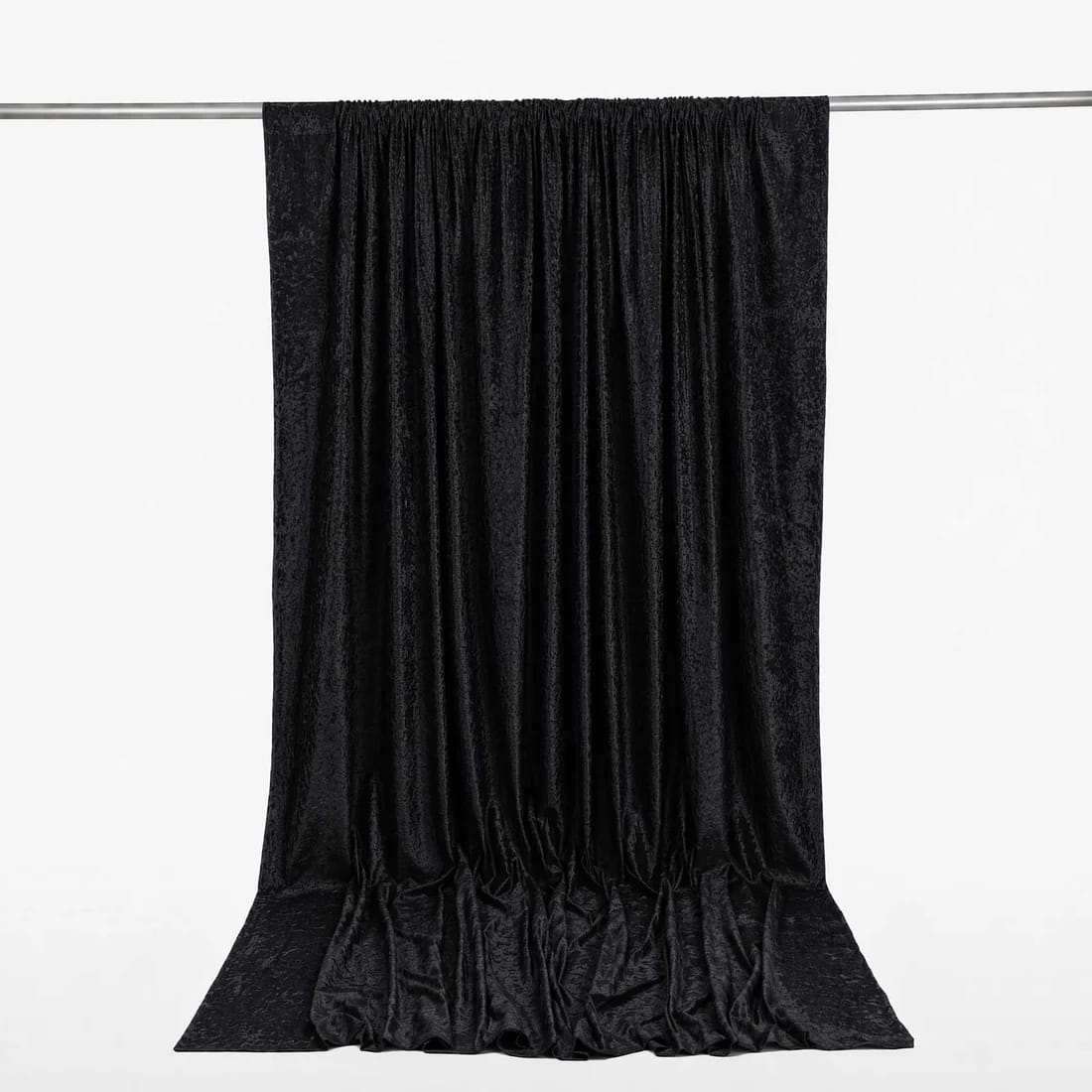 10 ft x 12 ft Premium Crushed Velvet Backdrop Curtain with Rod Pocket BKDP_VEL_PRM_10X12_BLK