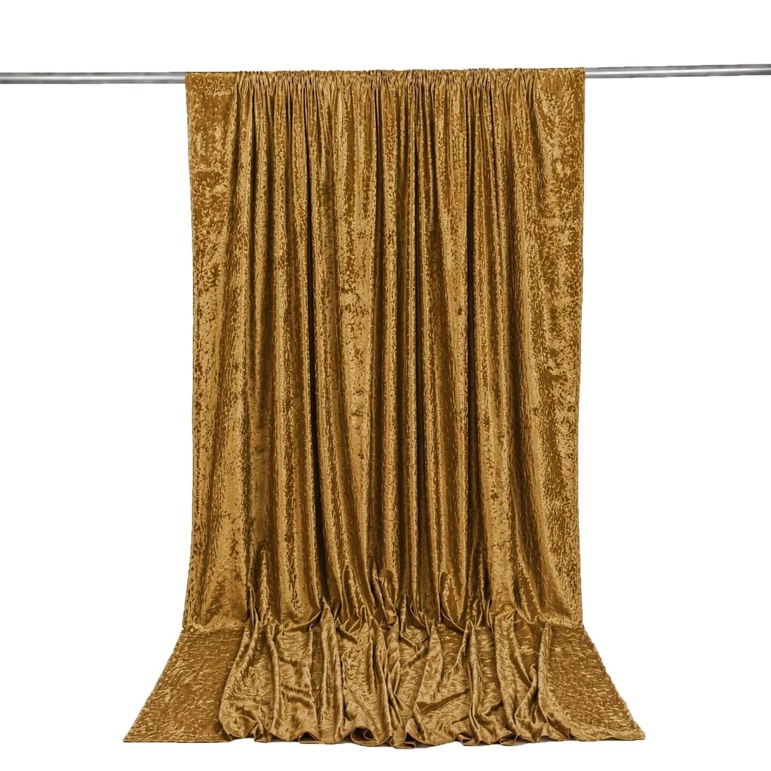 10 ft x 12 ft Premium Crushed Velvet Backdrop Curtain with Rod Pocket BKDP_VEL_PRM_10X12_GOLD