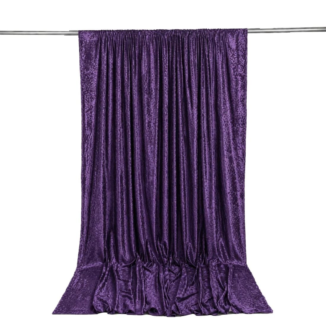 10 ft x 12 ft Premium Crushed Velvet Backdrop Curtain with Rod Pocket BKDP_VEL_PRM_10X12_PURP