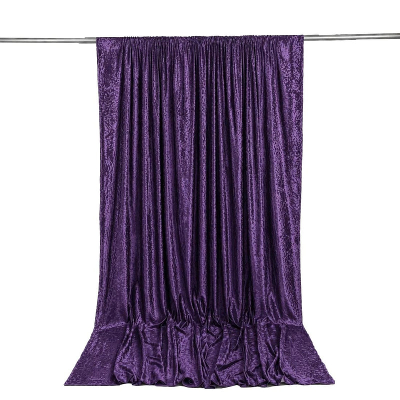 10 ft x 12 ft Premium Crushed Velvet Backdrop Curtain with Rod Pocket BKDP_VEL_PRM_10X12_PURP