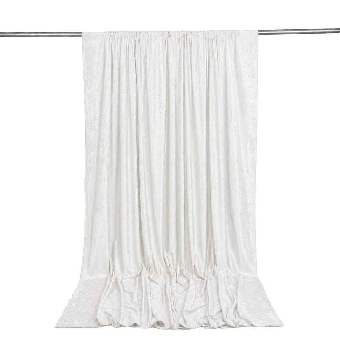 10 ft x 12 ft Premium Crushed Velvet Backdrop Curtain with Rod Pocket BKDP_VEL_PRM_10X12_WHT