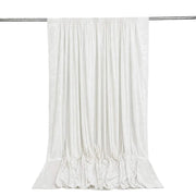 10 ft x 12 ft Premium Crushed Velvet Backdrop Curtain with Rod Pocket BKDP_VEL_PRM_10X12_WHT