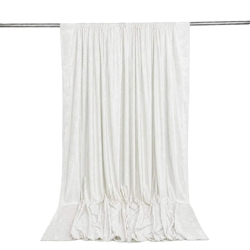 10 ft x 12 ft Premium Crushed Velvet Backdrop Curtain with Rod Pocket BKDP_VEL_PRM_10X12_WHT