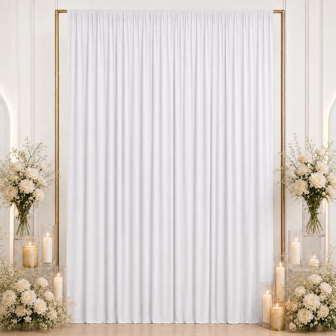 10 ft x 12 ft Wrinkle-Free Spandex Backdrop Curtain with Rod Pocket