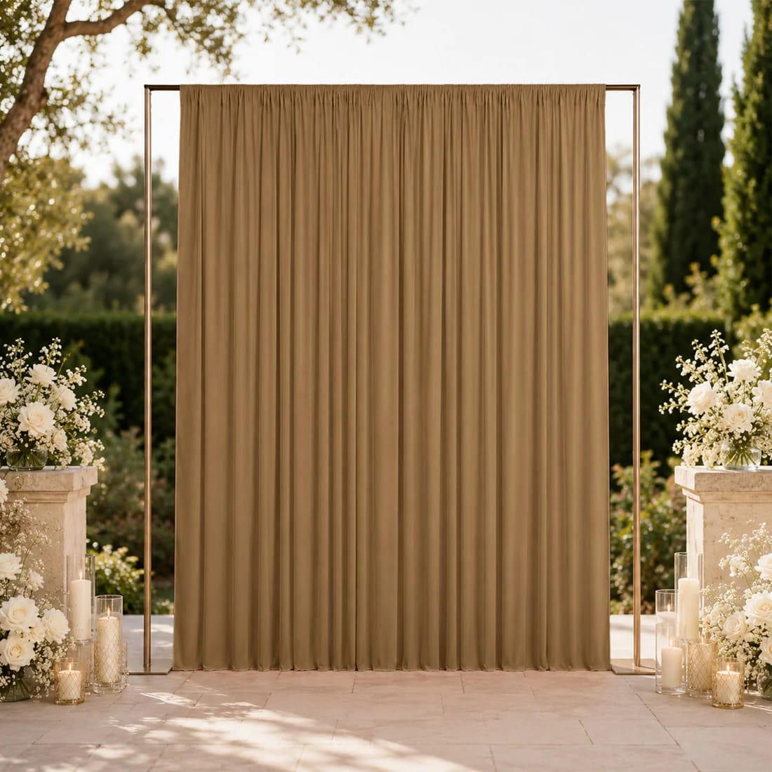 10 ft x 12 ft Wrinkle-Free Spandex Backdrop Curtain with Rod Pocket