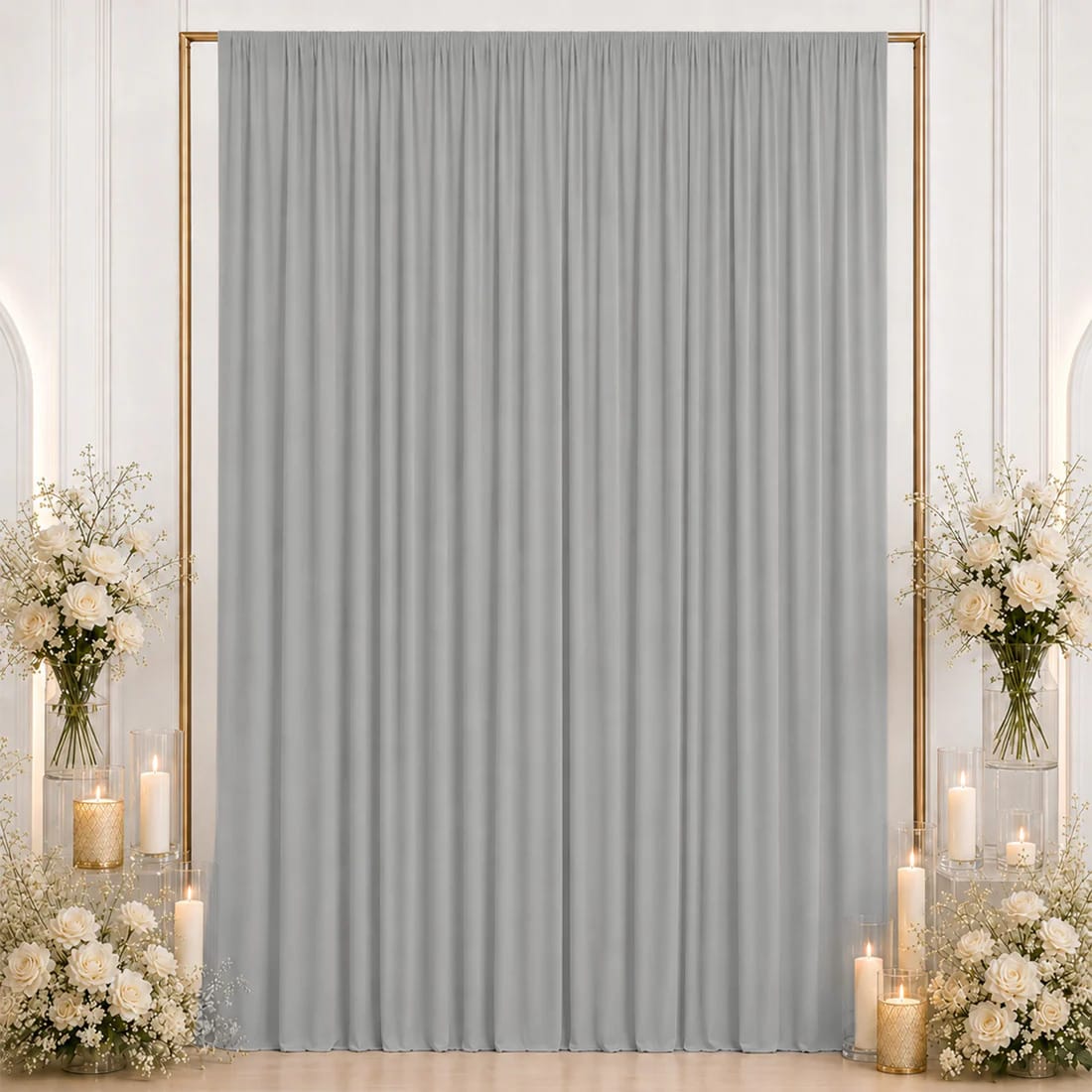 10 ft x 12 ft Wrinkle-Free Spandex Backdrop Curtain with Rod Pocket