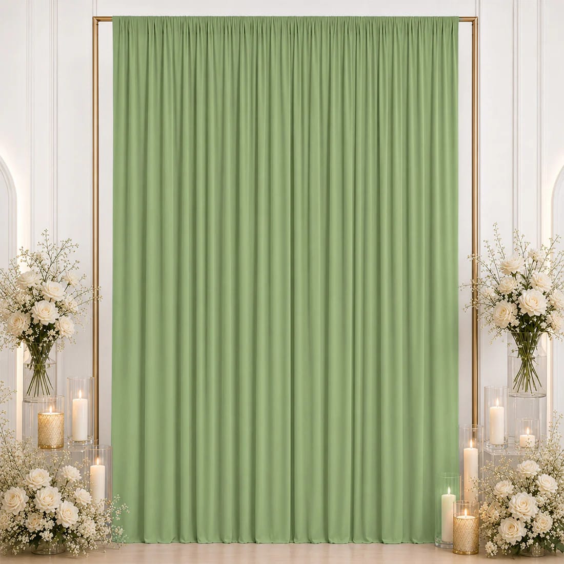 10 ft x 12 ft Wrinkle-Free Spandex Backdrop Curtain with Rod Pocket