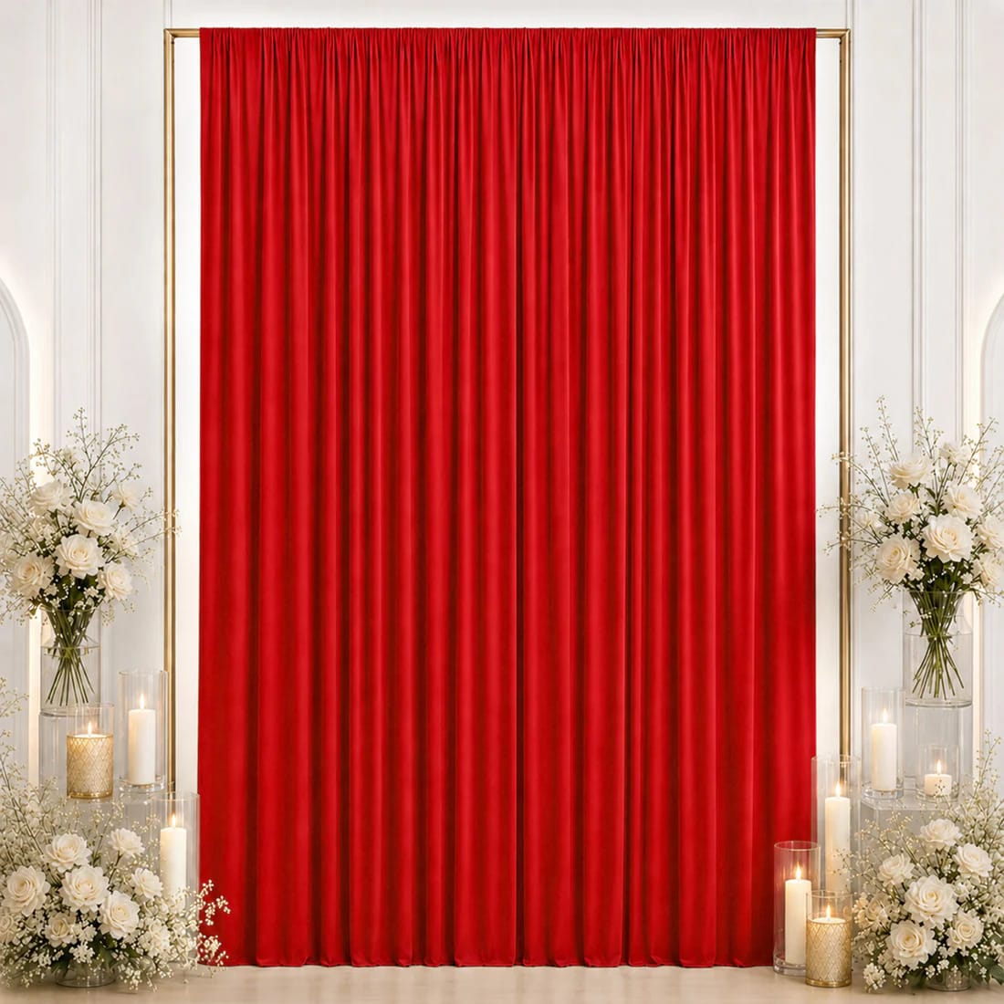 10 ft x 12 ft Wrinkle-Free Spandex Backdrop Curtain with Rod Pocket