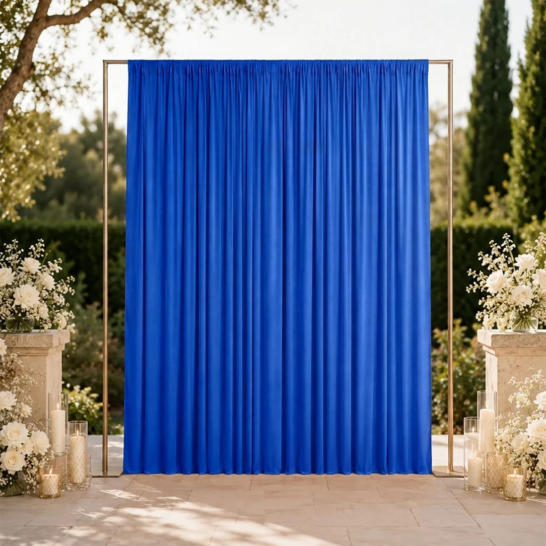 10 ft x 12 ft Wrinkle-Free Spandex Backdrop Curtain with Rod Pocket