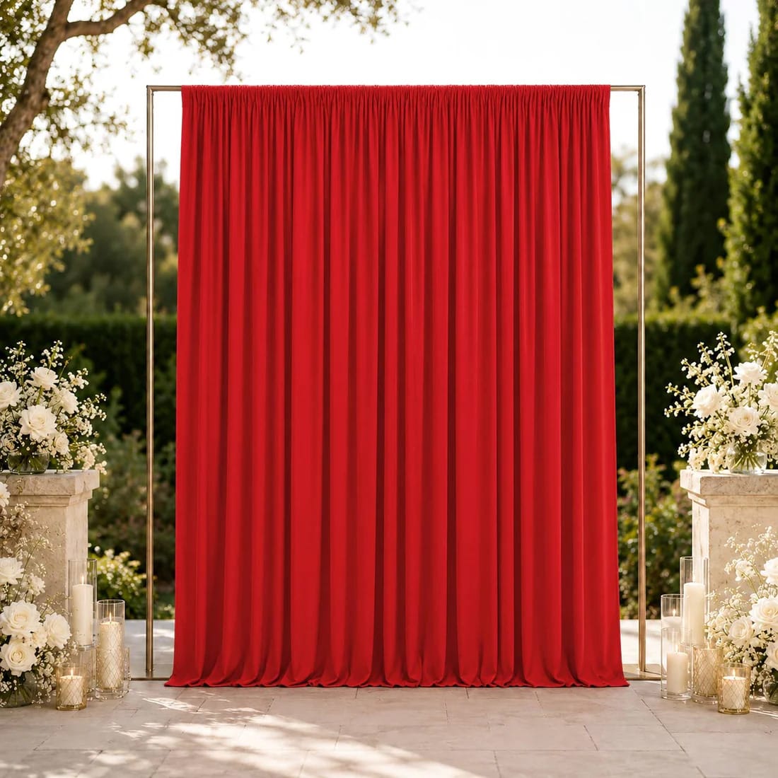 10 ft x 12 ft Wrinkle-Free Spandex Backdrop Curtain with Rod Pocket
