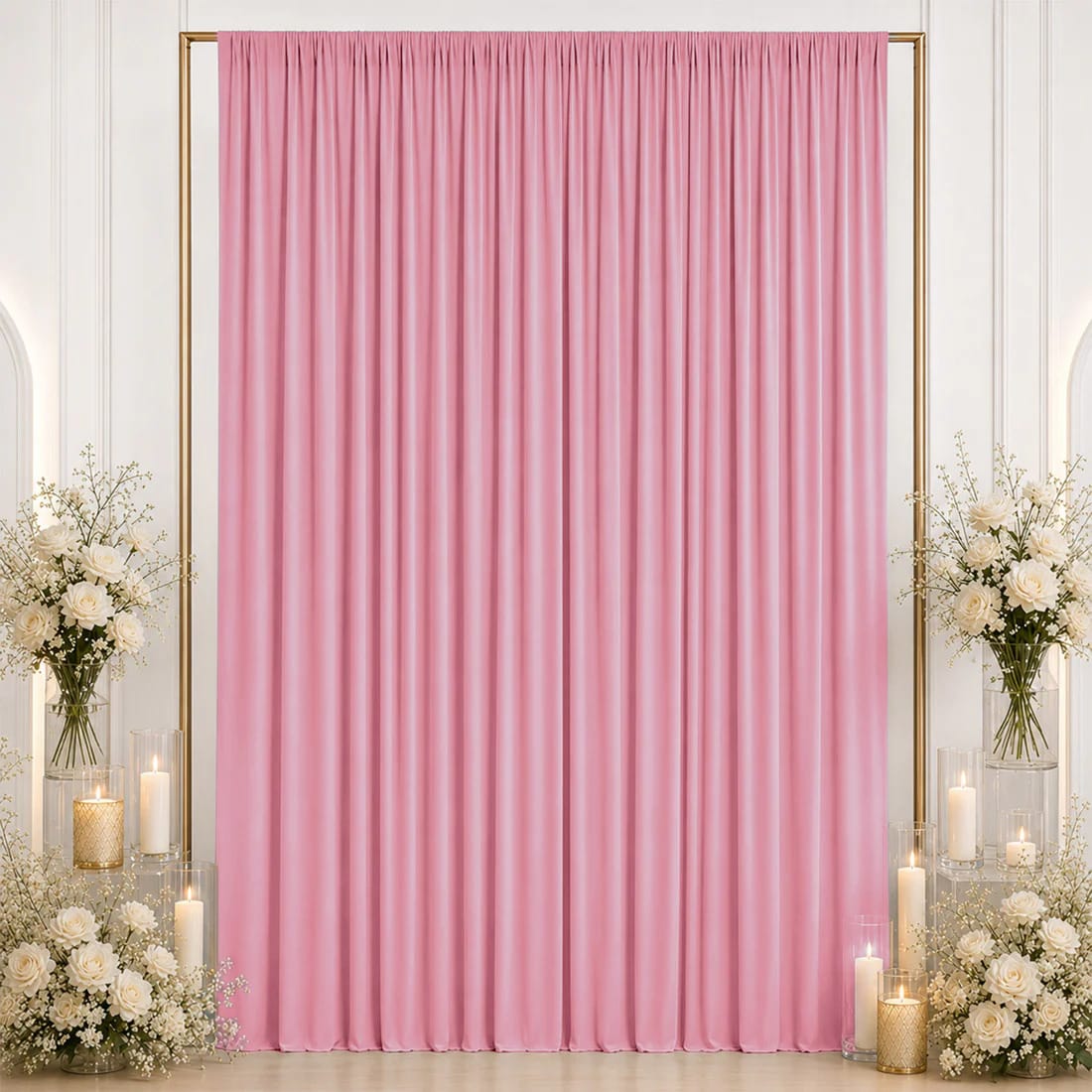 10 ft x 12 ft Wrinkle-Free Spandex Backdrop Curtain with Rod Pocket