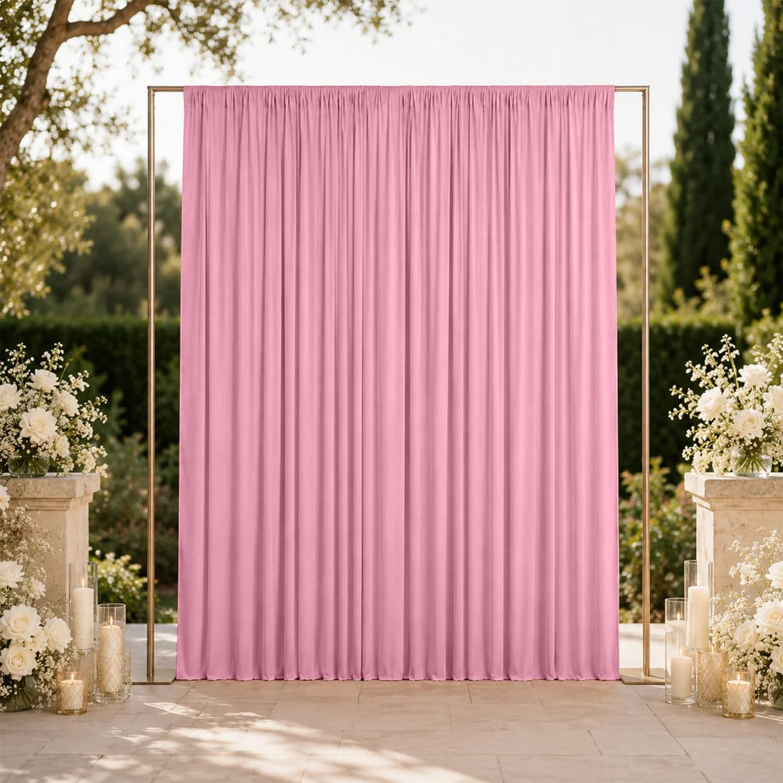 10 ft x 12 ft Wrinkle-Free Spandex Backdrop Curtain with Rod Pocket