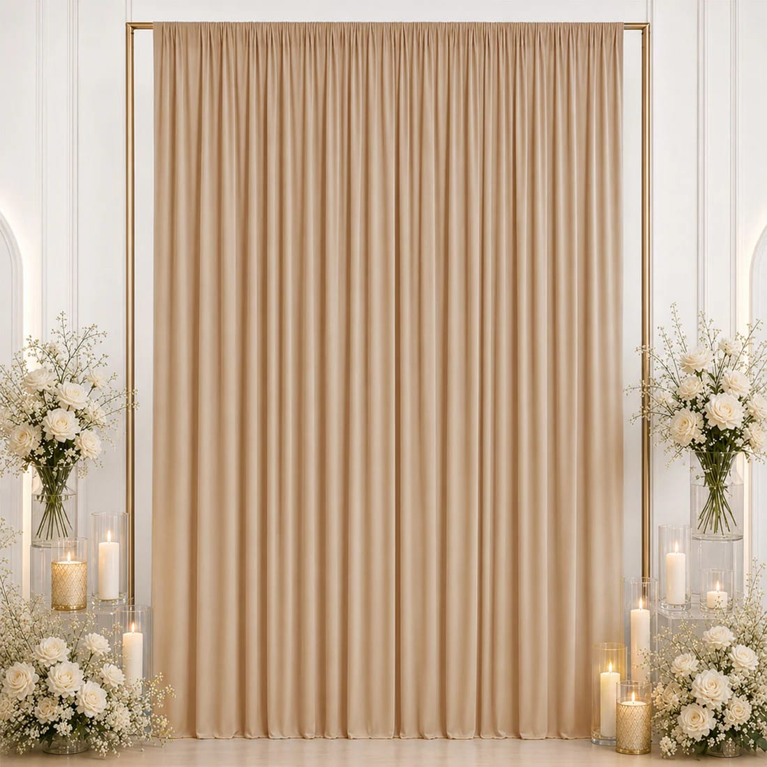 10 ft x 12 ft Wrinkle-Free Spandex Backdrop Curtain with Rod Pocket