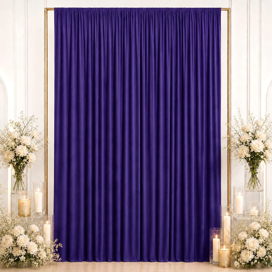 10 ft x 12 ft Wrinkle-Free Spandex Backdrop Curtain with Rod Pocket