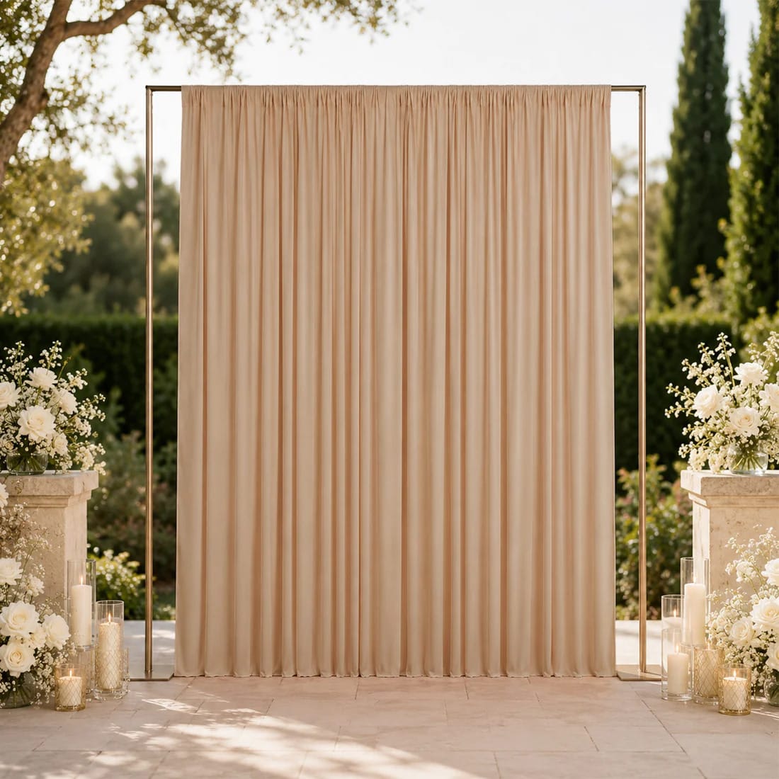 10 ft x 12 ft Wrinkle-Free Spandex Backdrop Curtain with Rod Pocket