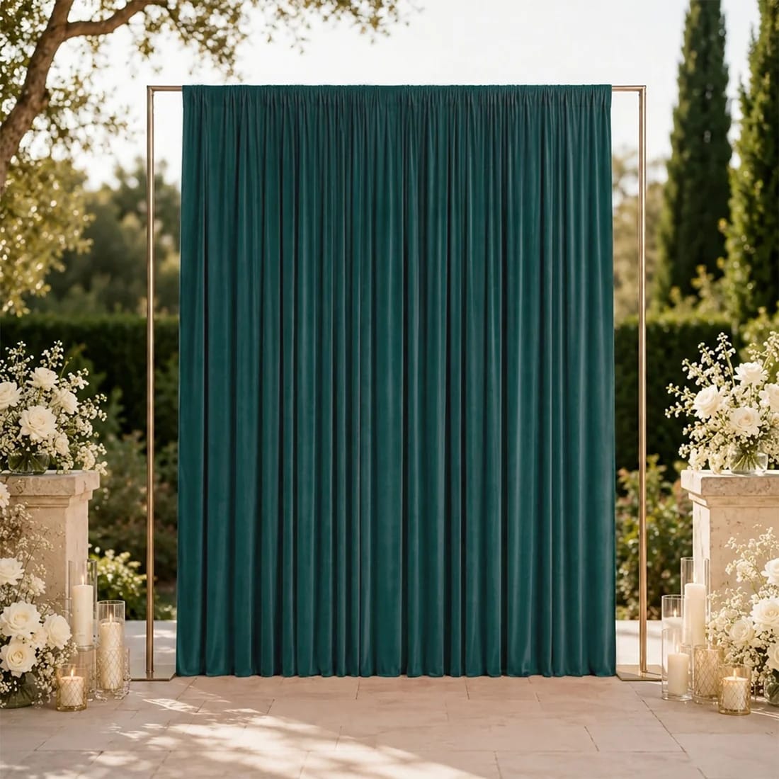 10 ft x 12 ft Wrinkle-Free Spandex Backdrop Curtain with Rod Pocket