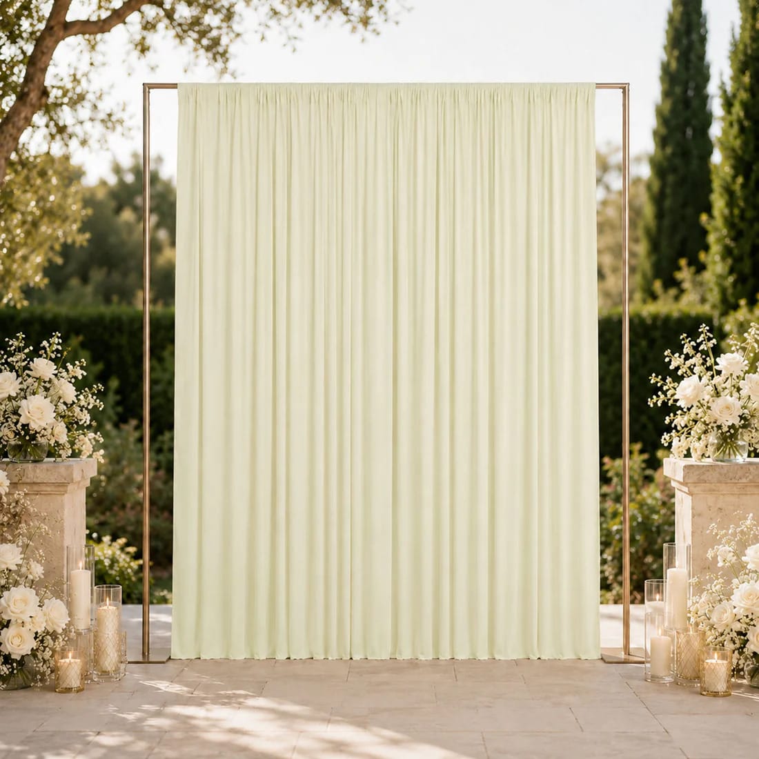10 ft x 12 ft Wrinkle-Free Spandex Backdrop Curtain with Rod Pocket