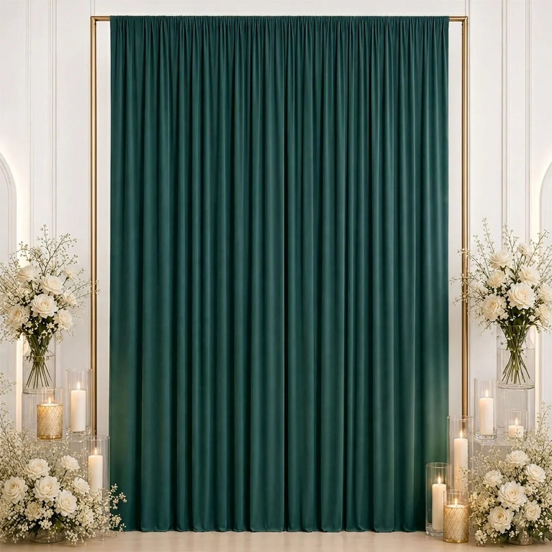 10 ft x 12 ft Wrinkle-Free Spandex Backdrop Curtain with Rod Pocket