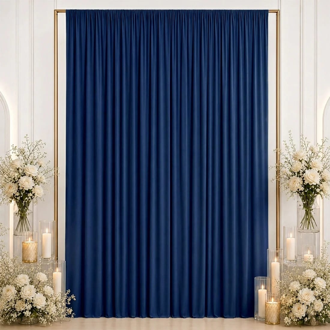 10 ft x 12 ft Wrinkle-Free Spandex Backdrop Curtain with Rod Pocket