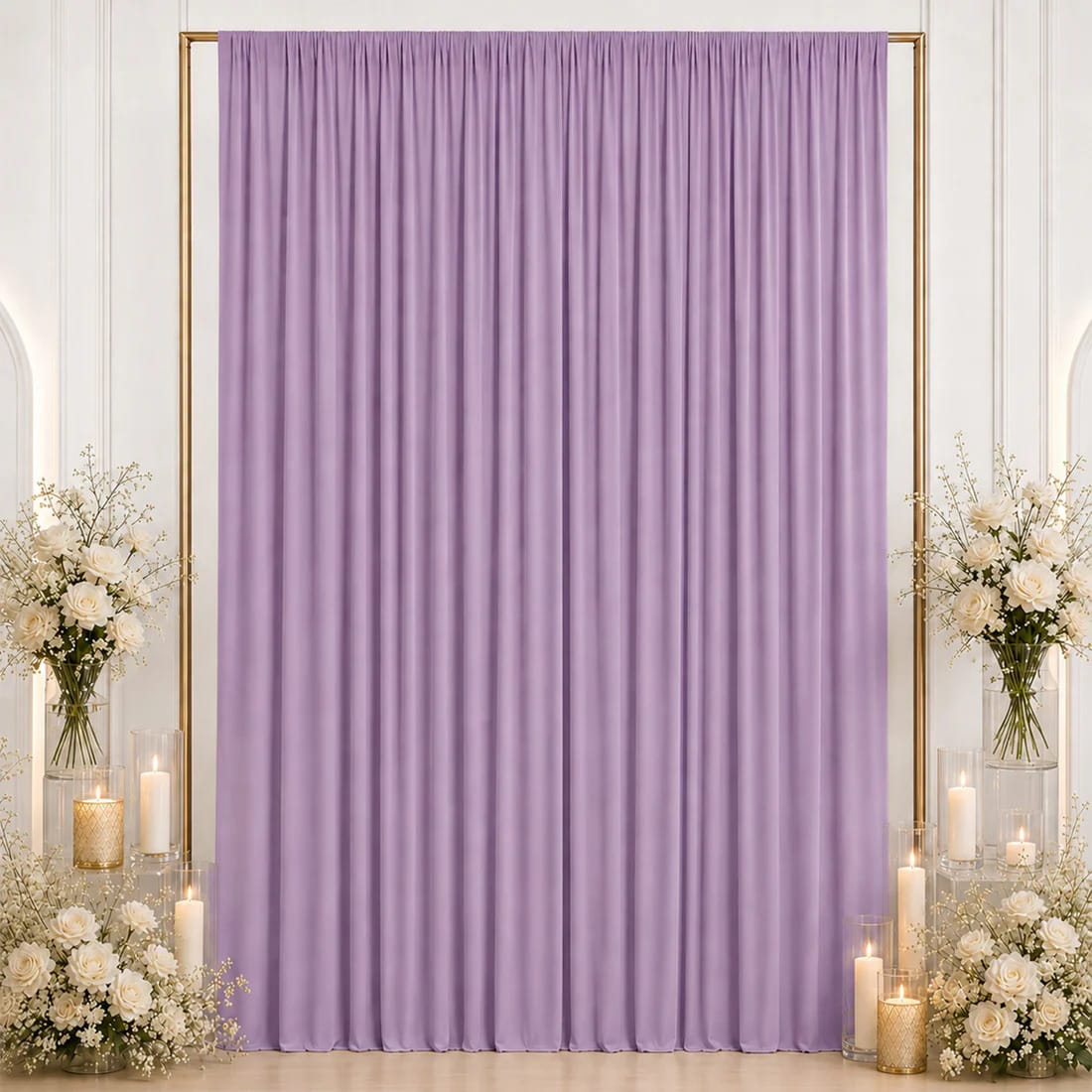 10 ft x 12 ft Wrinkle-Free Spandex Backdrop Curtain with Rod Pocket