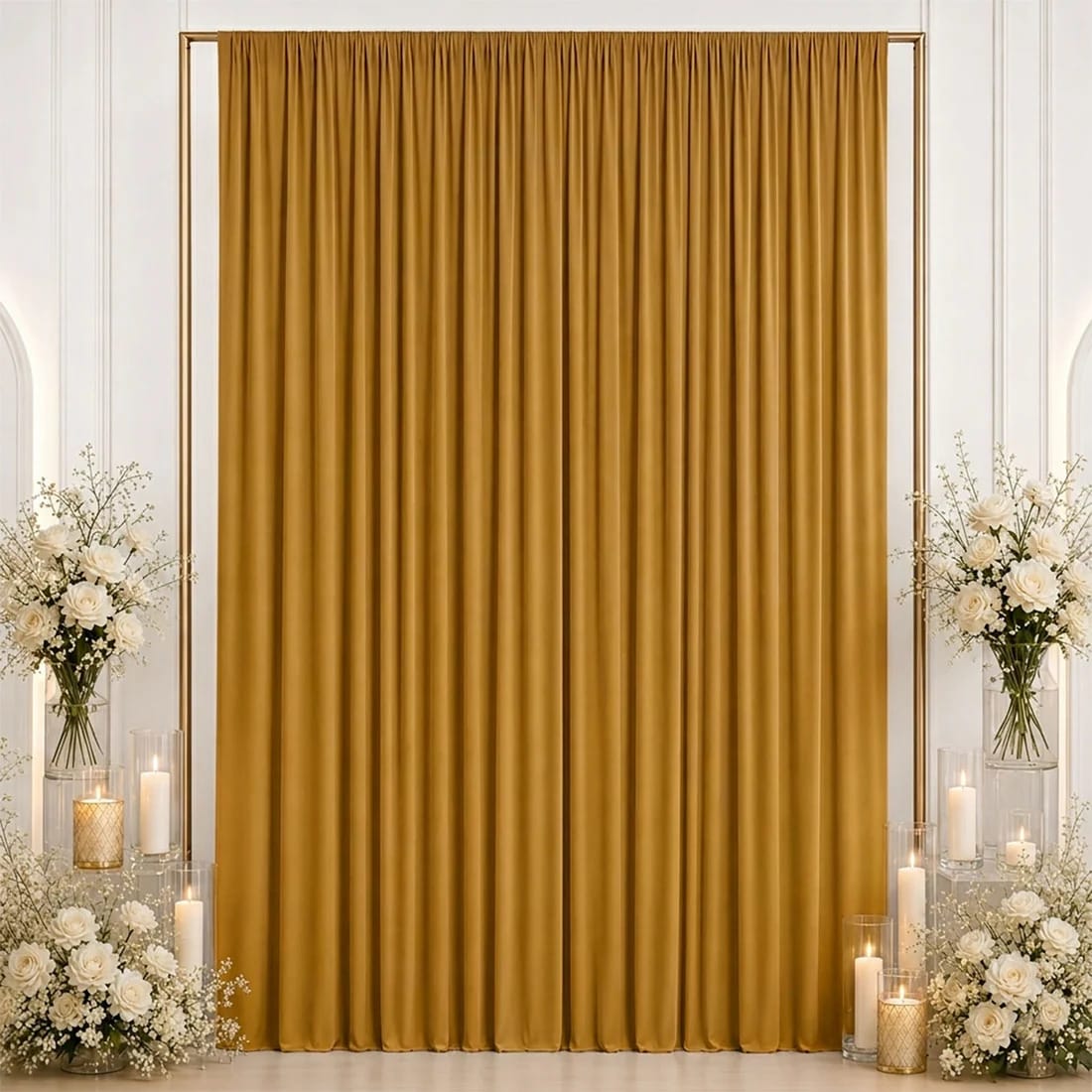 10 ft x 12 ft Wrinkle-Free Spandex Backdrop Curtain with Rod Pocket