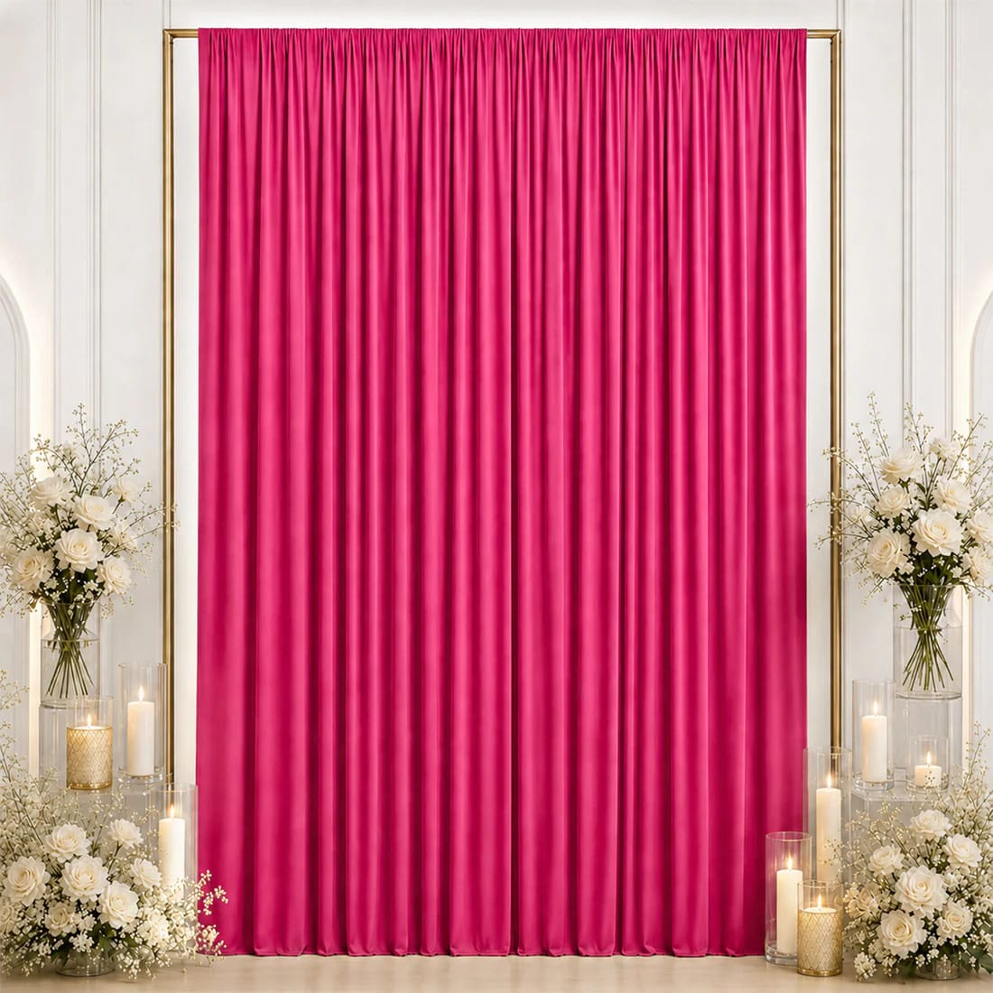 10 ft x 12 ft Wrinkle-Free Spandex Backdrop Curtain with Rod Pocket
