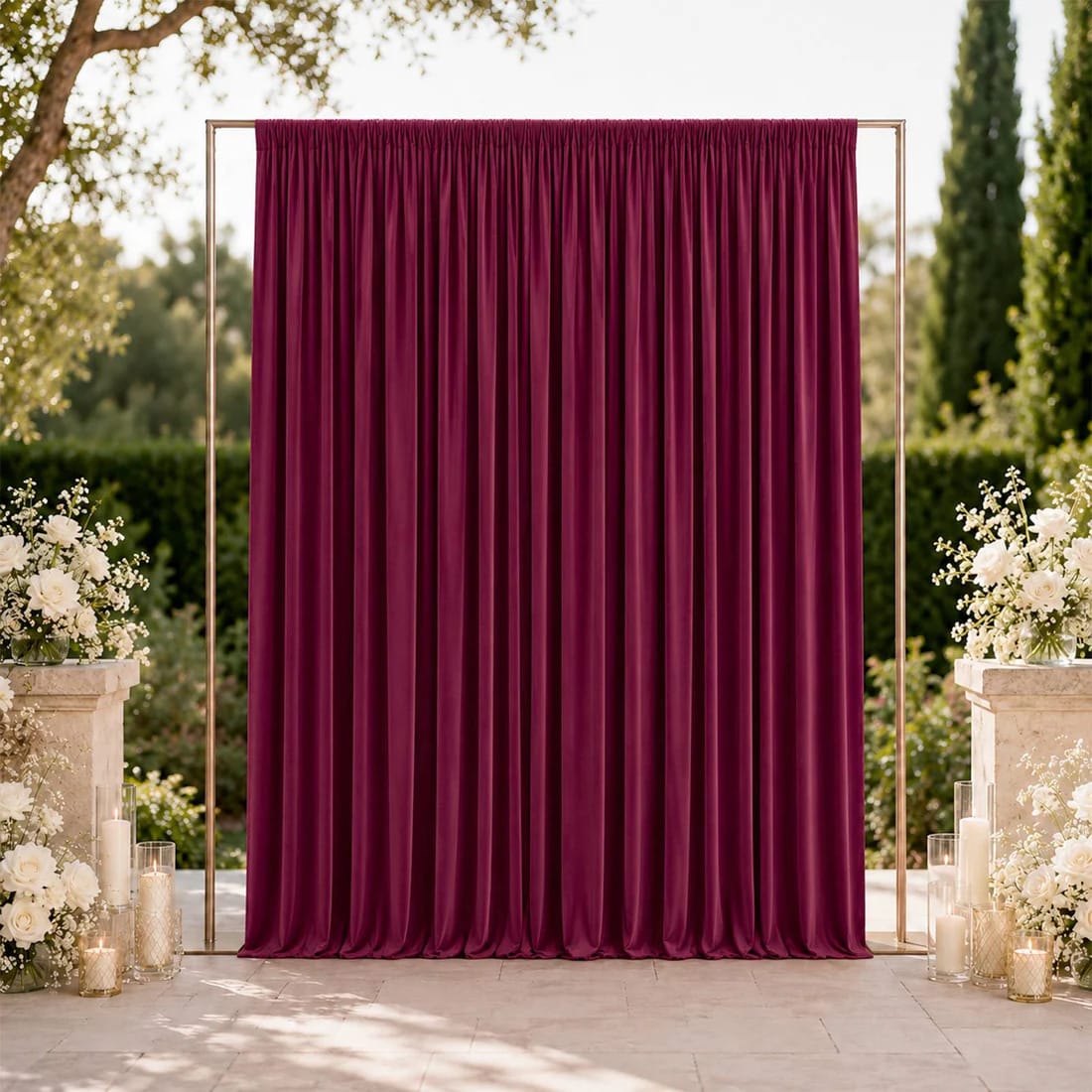 10 ft x 12 ft Wrinkle-Free Spandex Backdrop Curtain with Rod Pocket