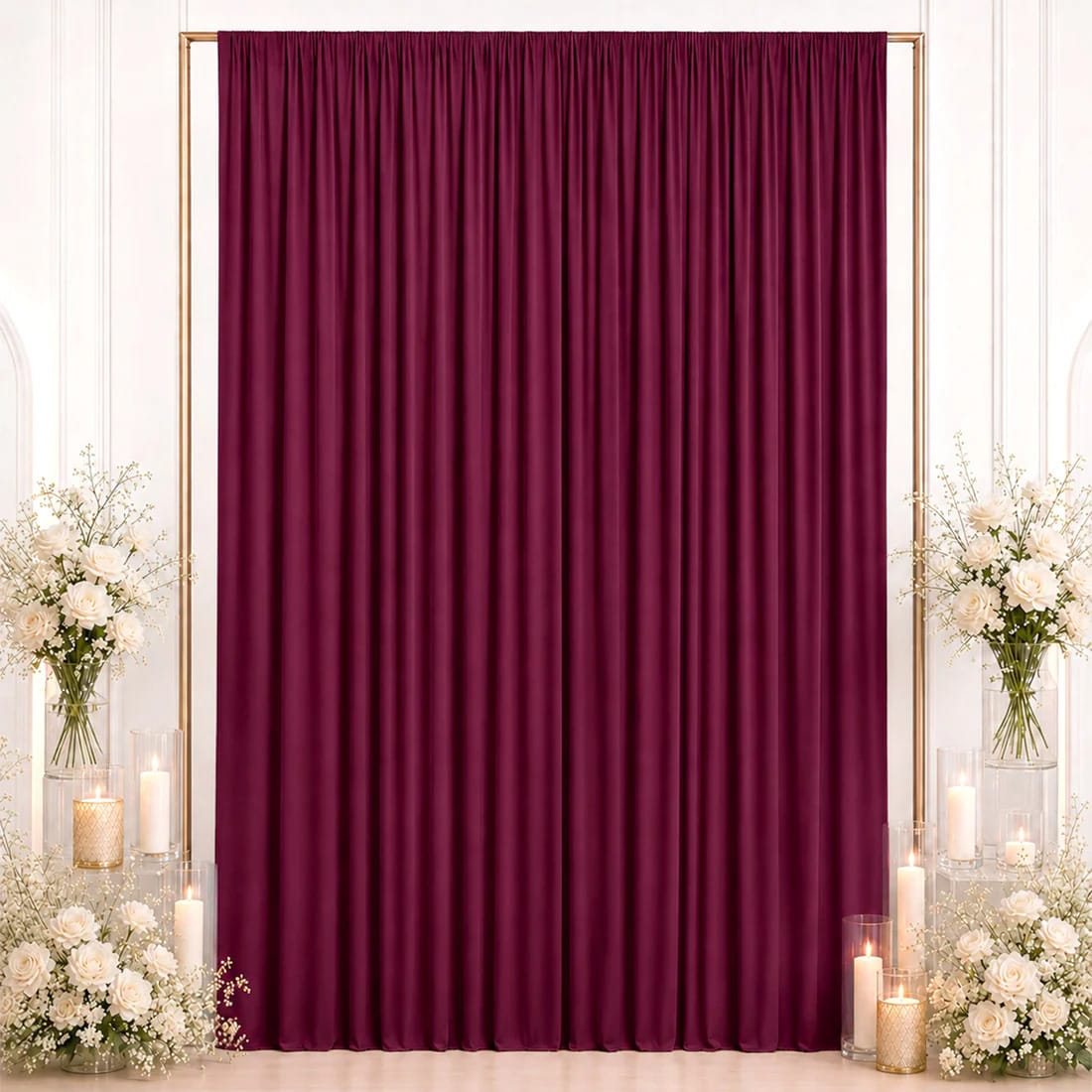 10 ft x 12 ft Wrinkle-Free Spandex Backdrop Curtain with Rod Pocket