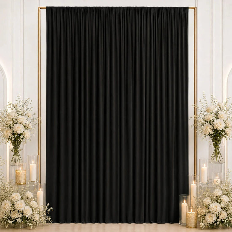 10 ft x 12 ft Wrinkle-Free Spandex Backdrop Curtain with Rod Pocket