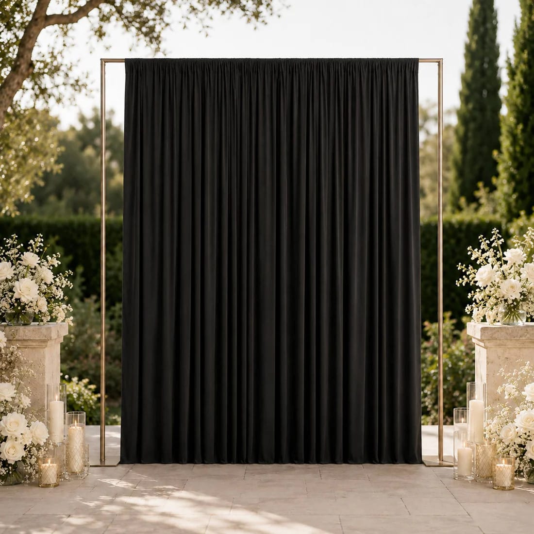10 ft x 12 ft Wrinkle-Free Spandex Backdrop Curtain with Rod Pocket