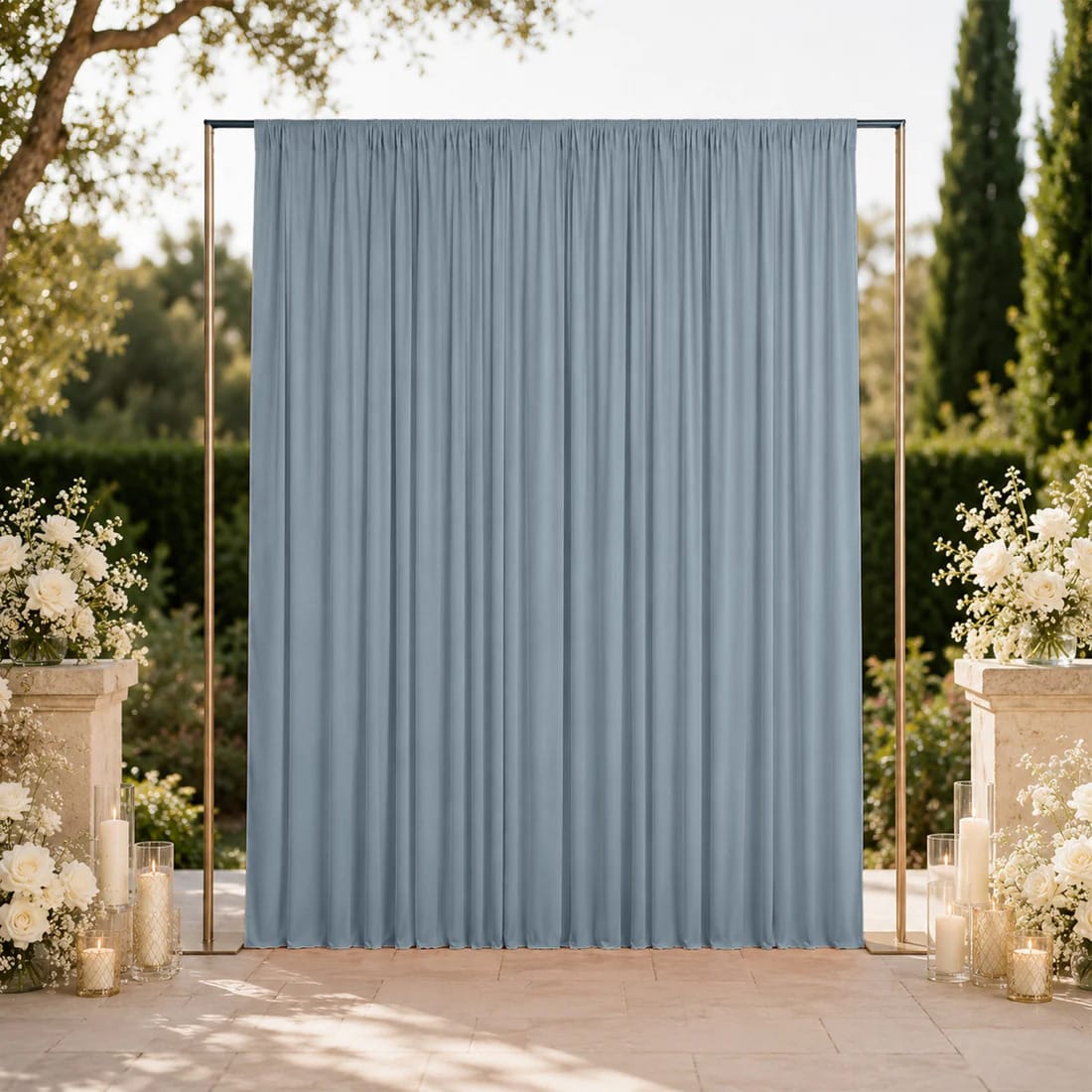 10 ft x 12 ft Wrinkle-Free Spandex Backdrop Curtain with Rod Pocket