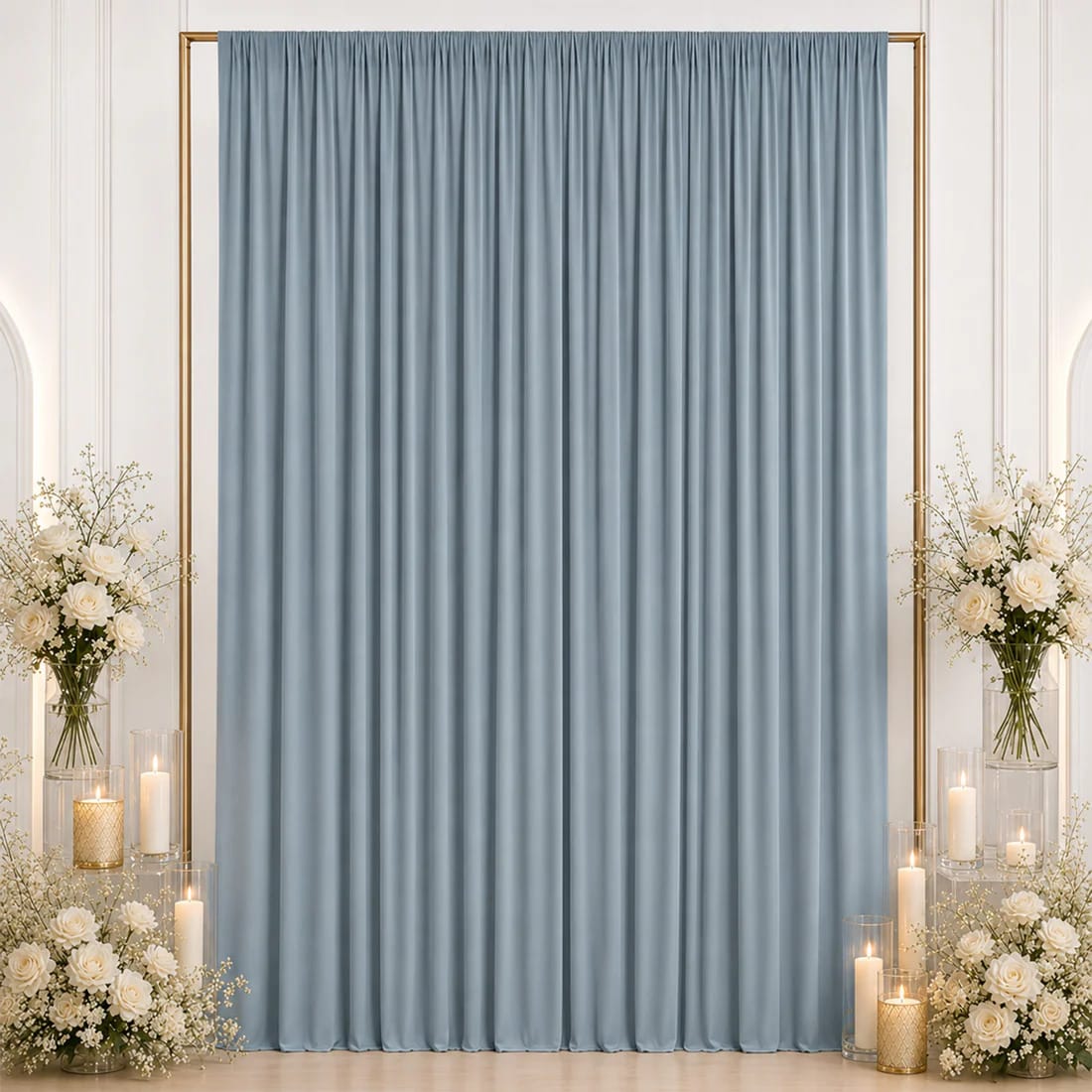 10 ft x 12 ft Wrinkle-Free Spandex Backdrop Curtain with Rod Pocket