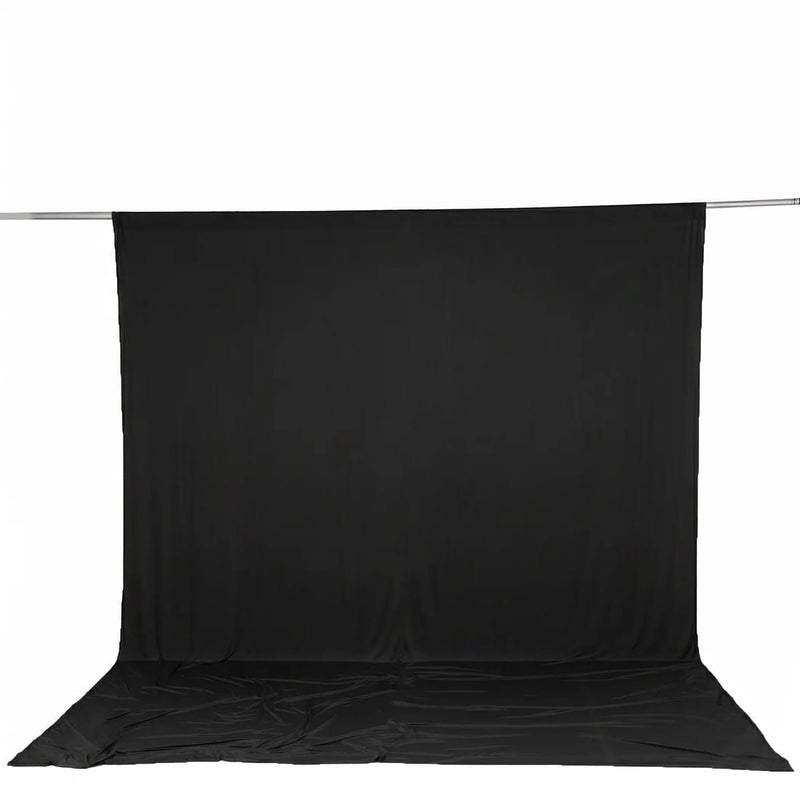 10 ft x 12 ft Wrinkle-Free Spandex Backdrop Curtain with Rod Pocket CUR_PANSPX_10X12_BLK