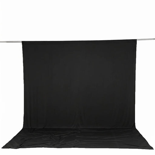 10 ft x 12 ft Wrinkle-Free Spandex Backdrop Curtain with Rod Pocket CUR_PANSPX_10X12_BLK